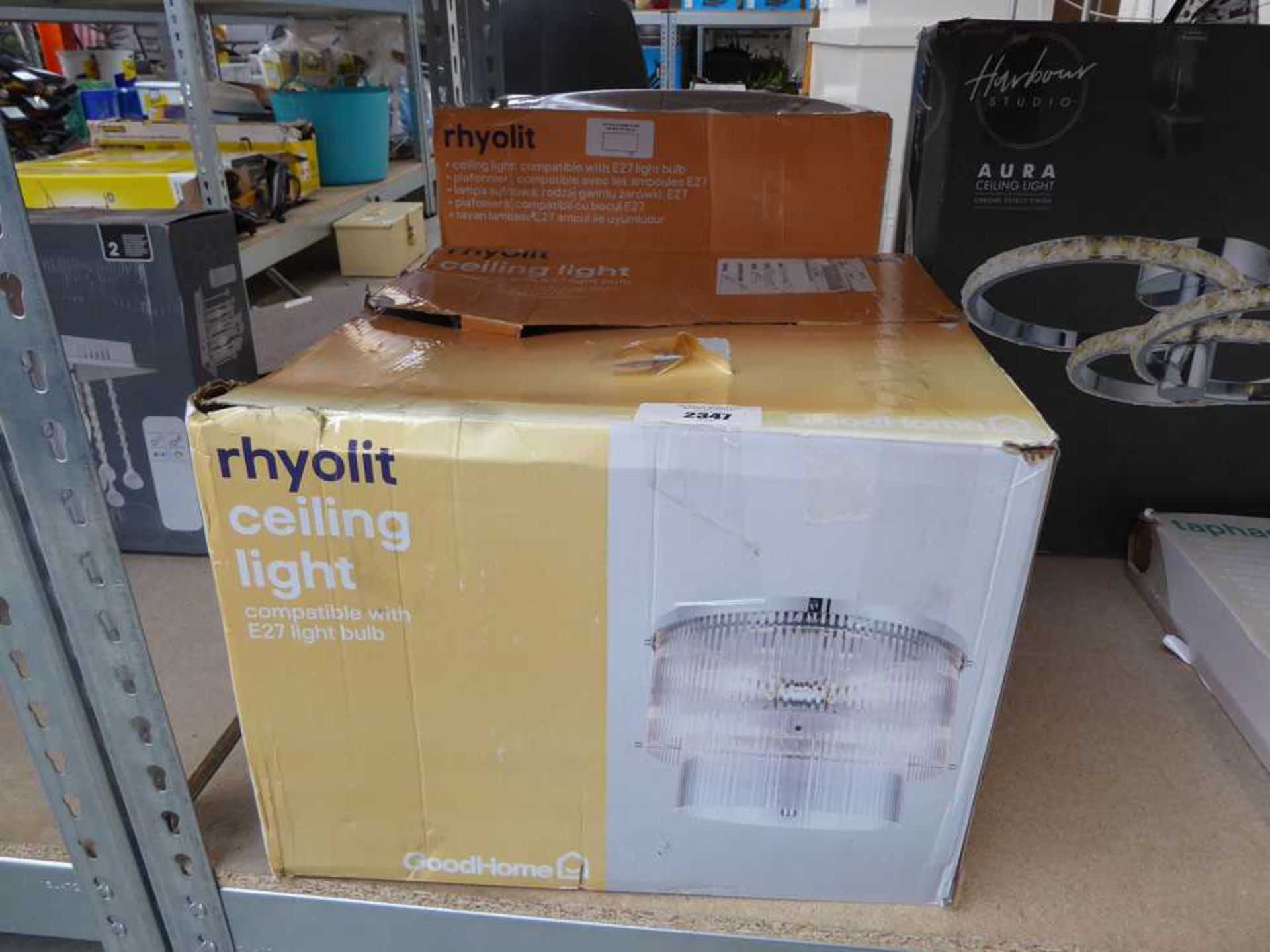 +VAT 2 boxed Rhyolit ceiling lights