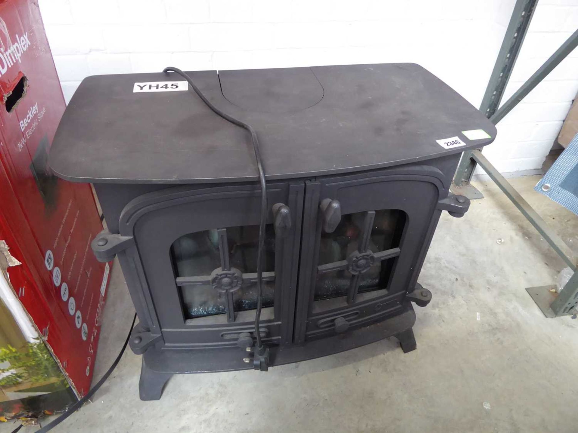 Cazco cast iron electric 2 door fire