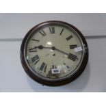 Circular mahogany cased wall clock