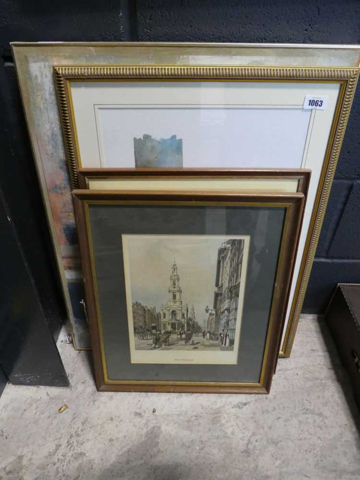 Large glass framed artwork together with framed and glazed limited edition print of Dubai skyscraper