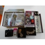 Assortment of costume jewellery including brass ring, rolled gold bracelet and matching pendant on