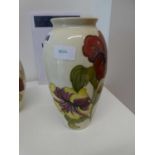 Moorcroft " Hibiscus " patterned vase of typical form