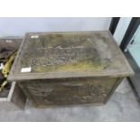 Brass covered coal box