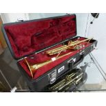 Cased trumpet by Yamaha