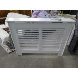 White radiator cover with horizontal slats (47x8x36")