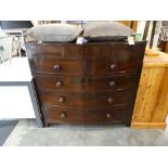 Victorian mahogany inlaid bow fronted chest of 2 over 3 drawers with 3 further hidden drawers above