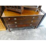 Edwardian mahogany inlaid dressing chest of 2 over 2 drawers