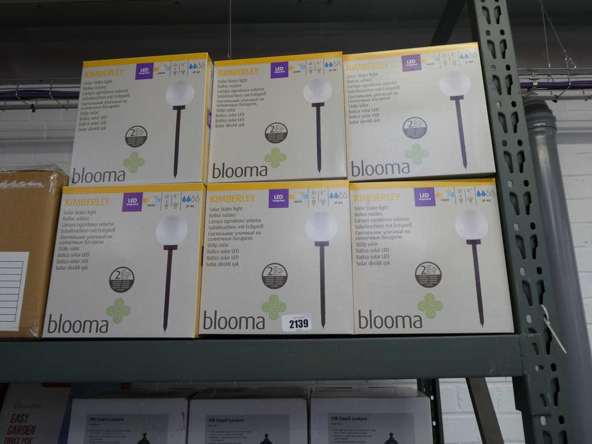 Six boxed Blooma Kimberley solar stake lights