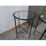 +VAT Metal circular occasional table with glass surface