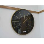 +VAT Black and brass large wall clock