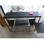 +VAT Gold finished side table with black marble surface