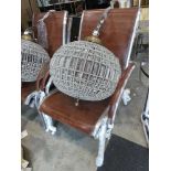+VAT Modern pair of chrome framed easy chairs with leather seats