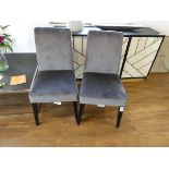 +VAT Modern pair of grey studded dining chairs