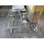 +VAT Modern chrome two tier stand with glass surfaces