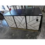 +VAT Modern black sideboard with ivory coloured patterned door fronts