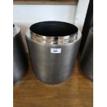 +VAT Large slate and chrome coloured planter