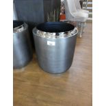 +VAT Large slate and chrome coloured planter