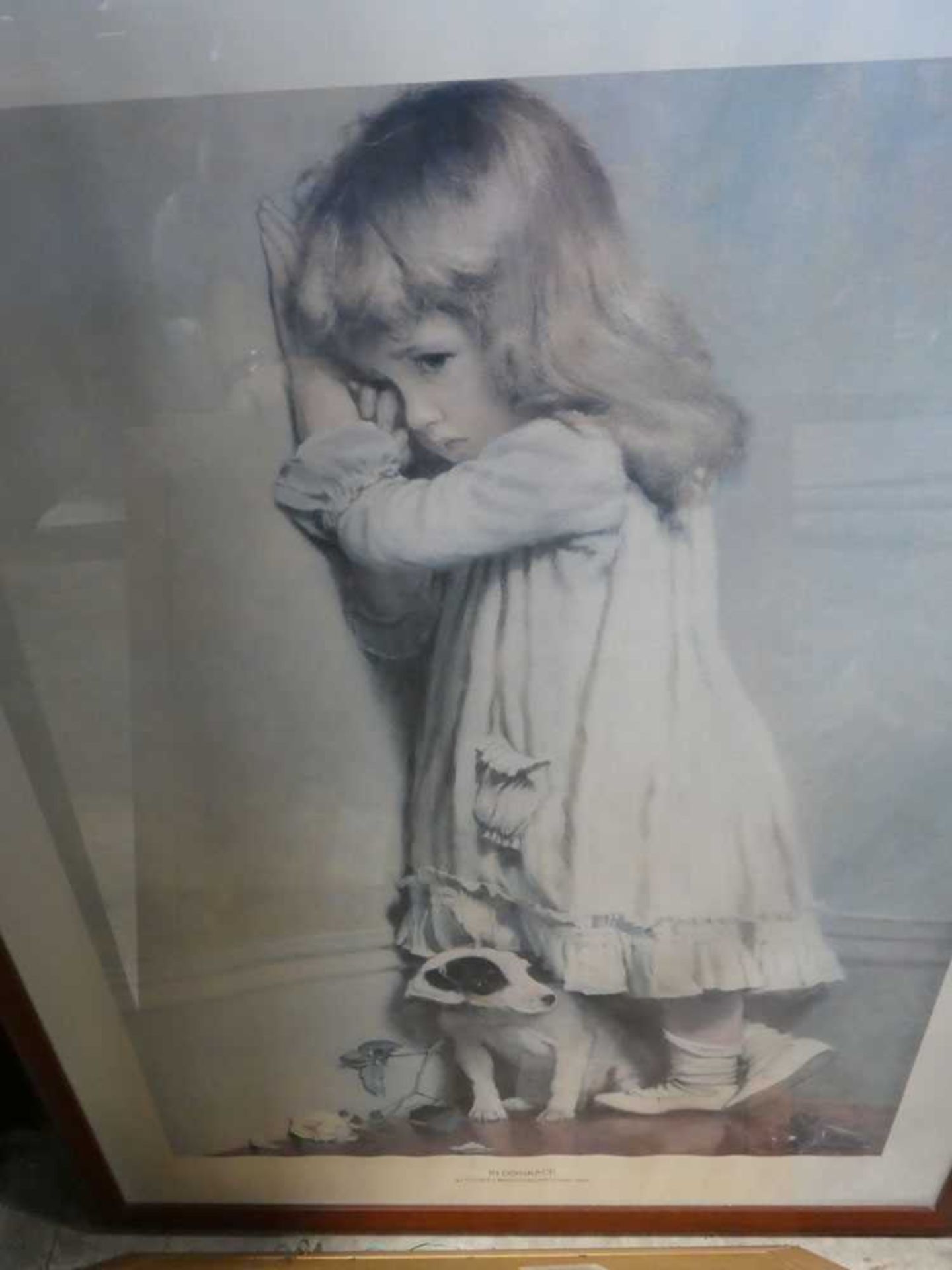 Large framed and glazed print 'In Disgrace' by Charles Burton Barber, together with a Monet print, a - Image 7 of 7