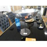 +VAT Modern silver coloured bowl on stand