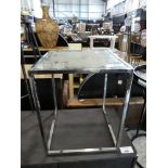 +VAT Chrome square profile occasional table with glass surface