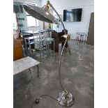 +VAT Chrome and gold finish floor standing adjustable reading light