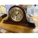 Mahogany cased Neapolitan style mantle clock