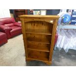 Modern pine open fronted bookcase