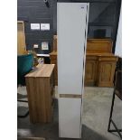 +VAT Modern white slim double door storage cabinet by Kleankin