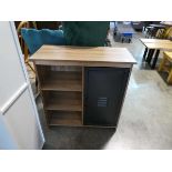 +VAT Modern wood effect cabinet with single metal door