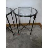 +VAT Metal circular occasional table with glass surface