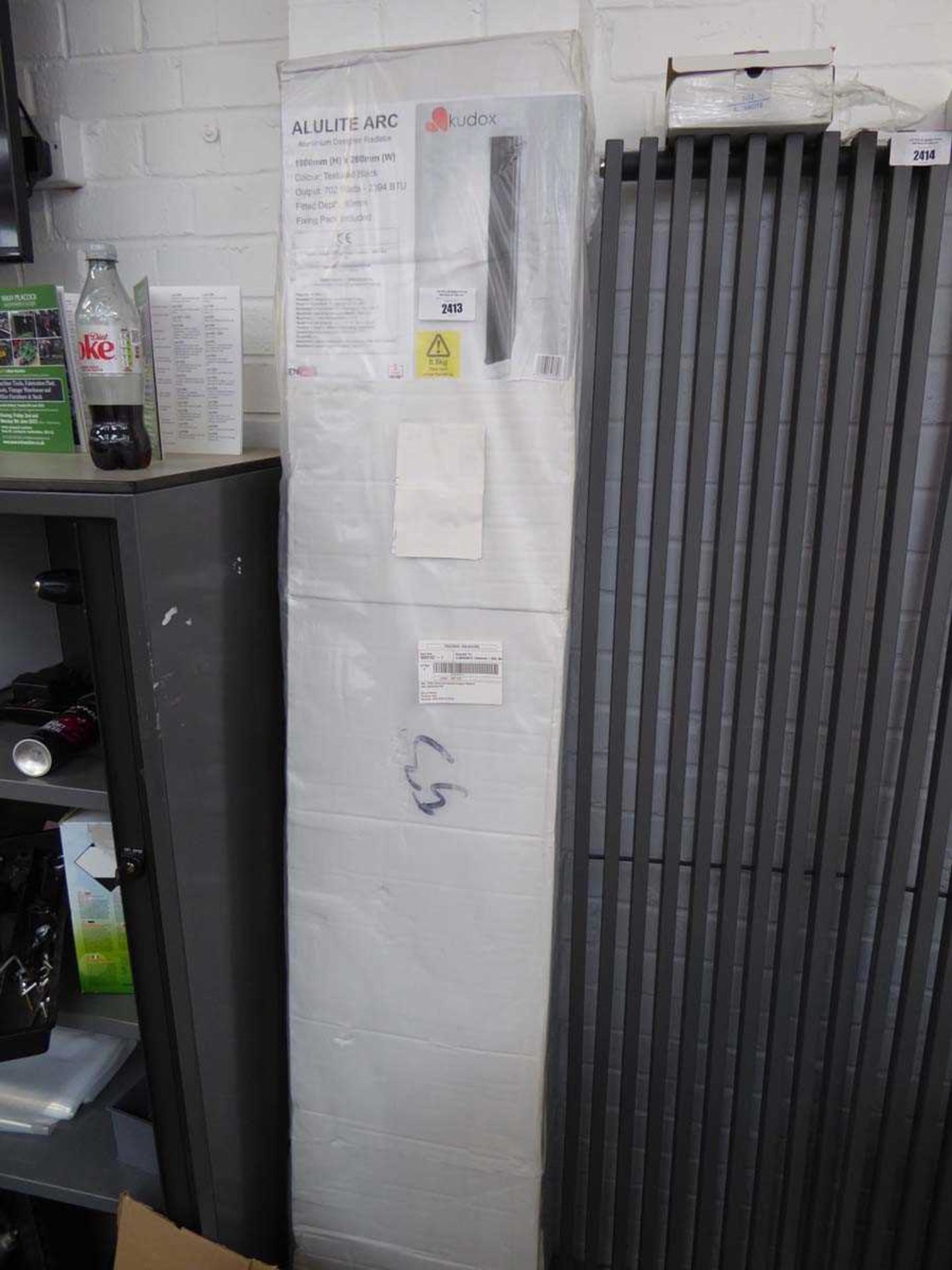 +VAT Boxed Kudox 1800 x 280mm radiator in black