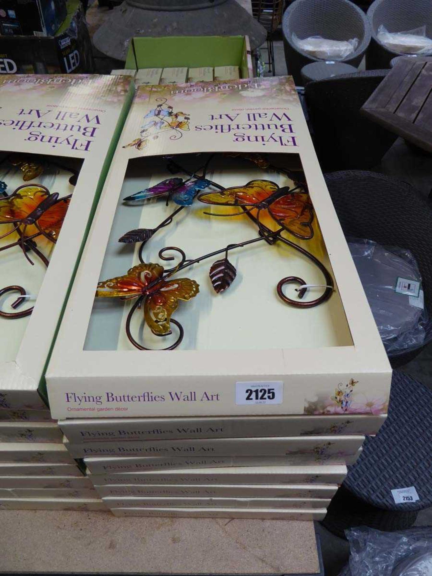 8 boxed Eden Bloom pieces of flying butterfly wall art