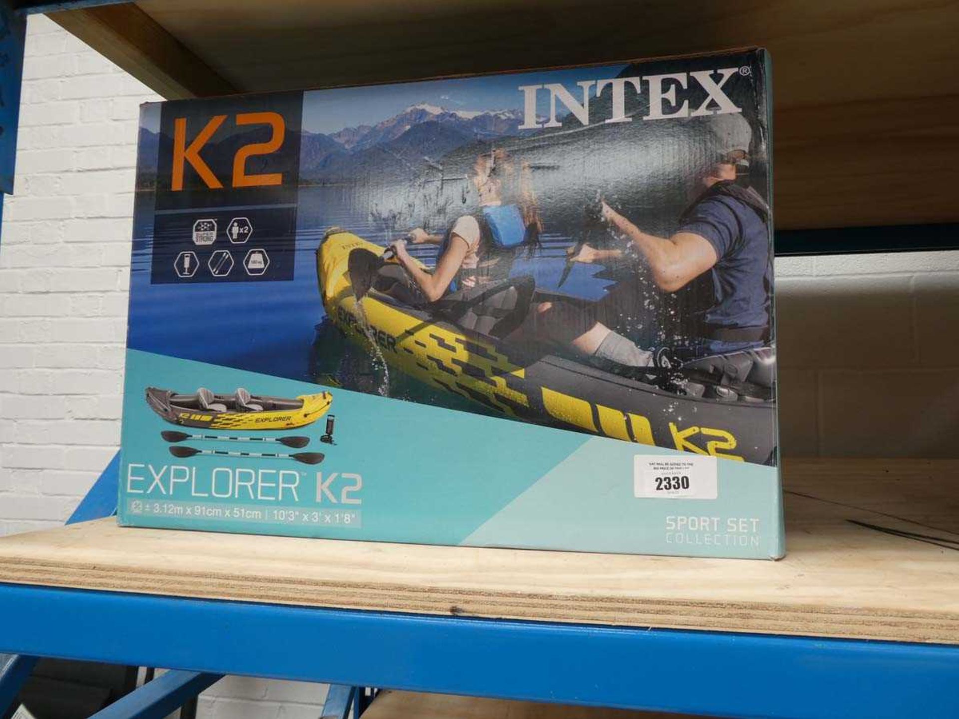 +VAT Boxed Intex K2 Explorer inflatable 2 person kayak