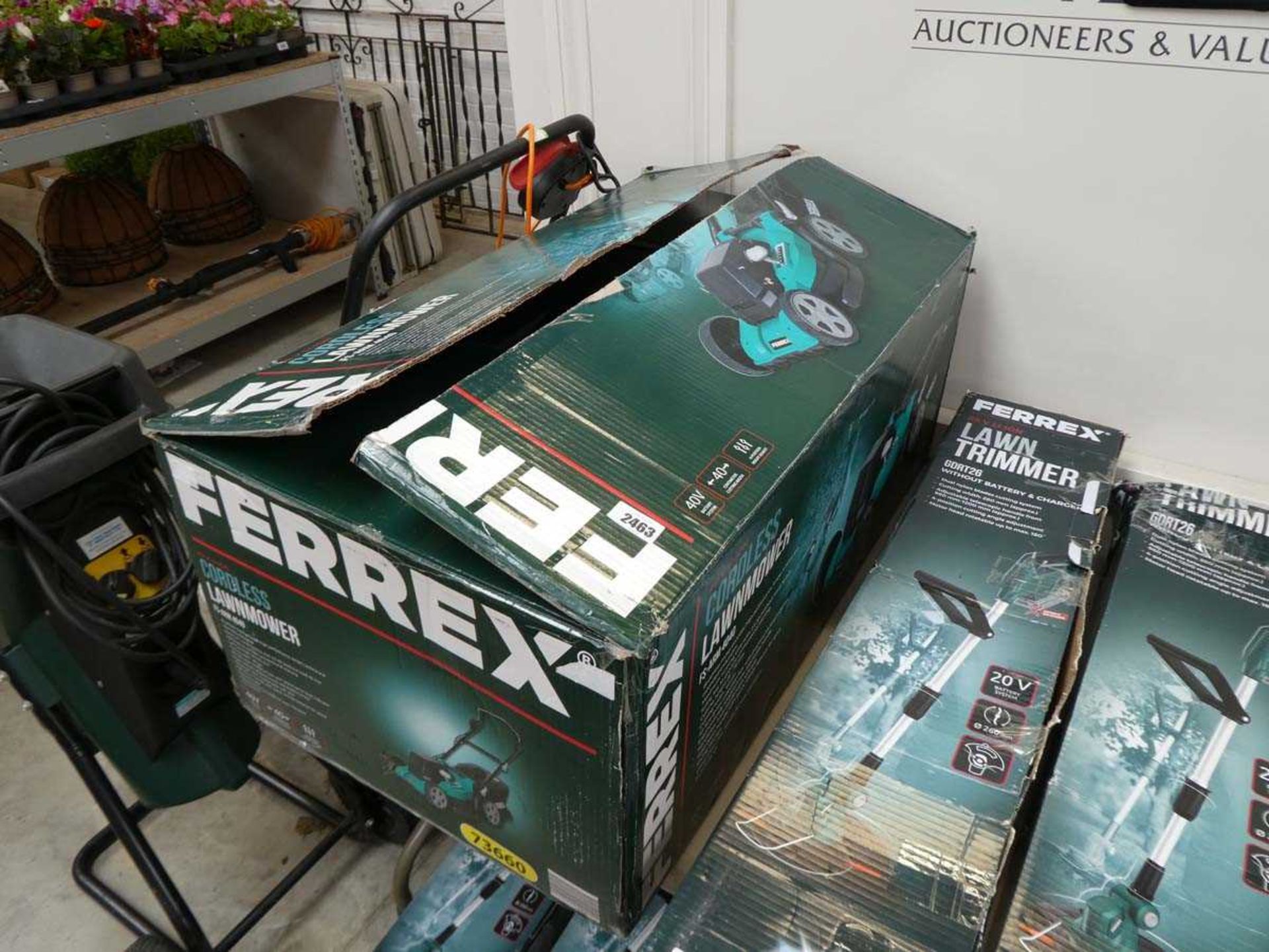 Boxed Ferrex 40v. cordless lawnmower