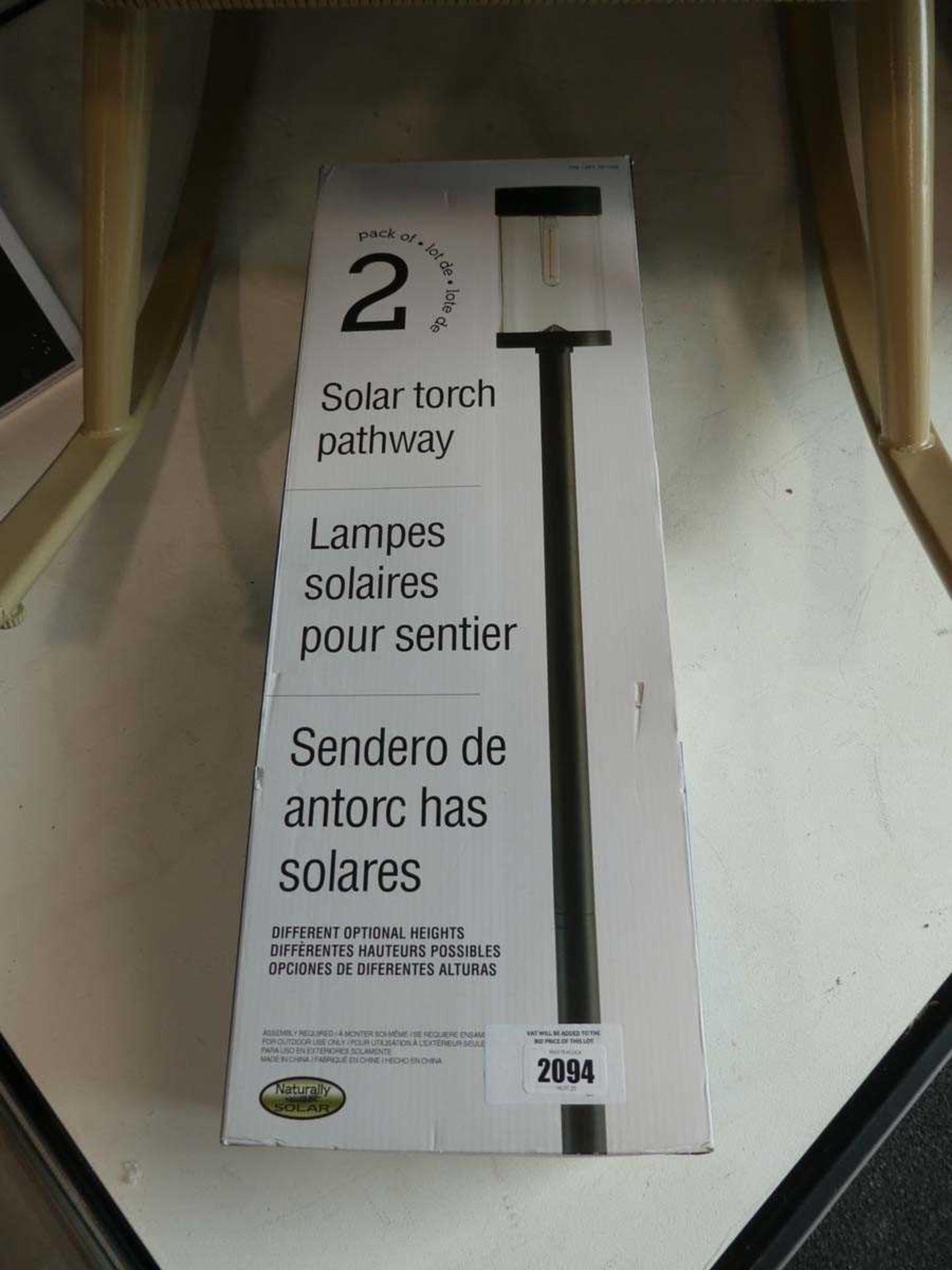 +VAT Box set of 2 solar torch pathway lights