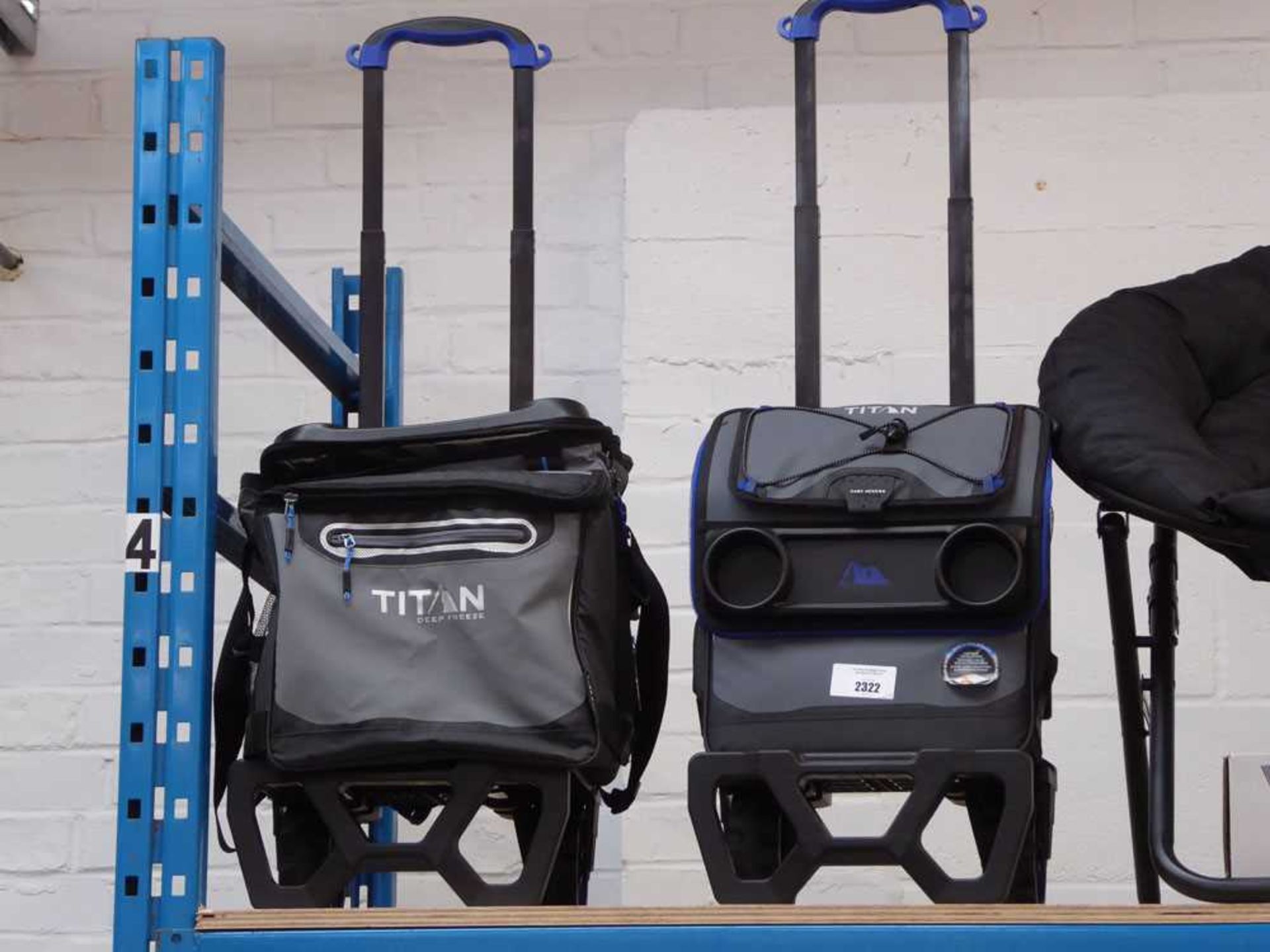 +VAT Titan Deep Freeze cool bag on trolley with Titan Easy Access cool bag on trolley