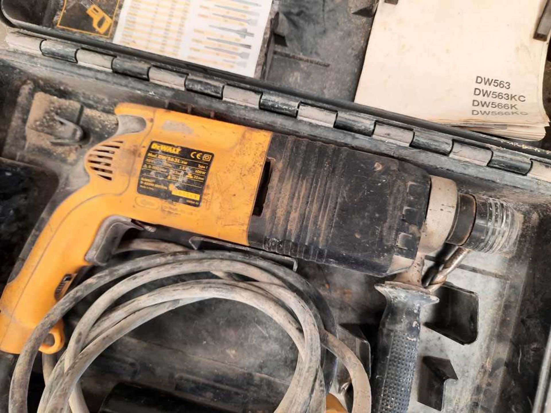 +VAT DeWalt DW563L 110 volt hammer drill in case - Image 2 of 3