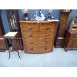Victorian mahogany bow front 2 over 3 chest of drawers