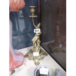 Brass lamp base with figure to the column