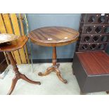 Walnut tripod occasional table