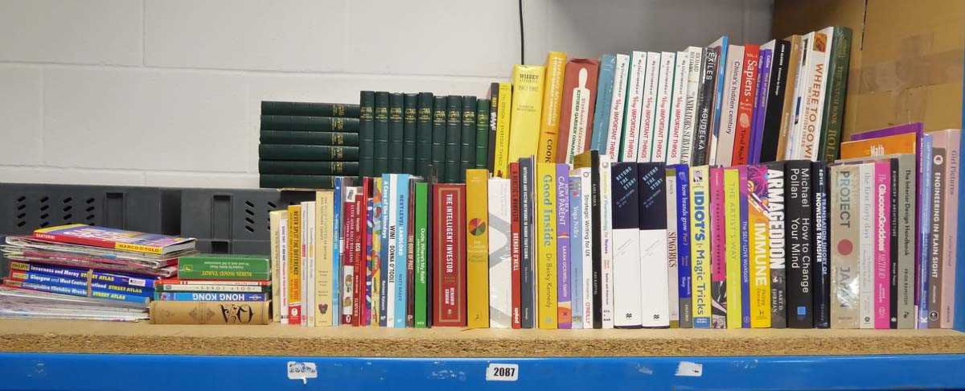 Half shelf of reference books