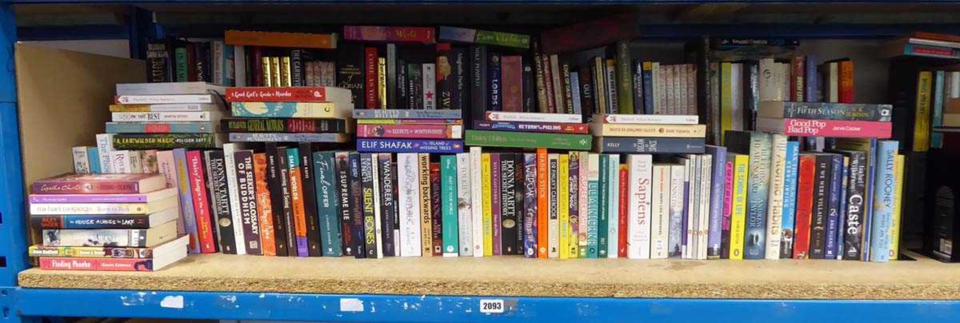 Part shelf of fiction books