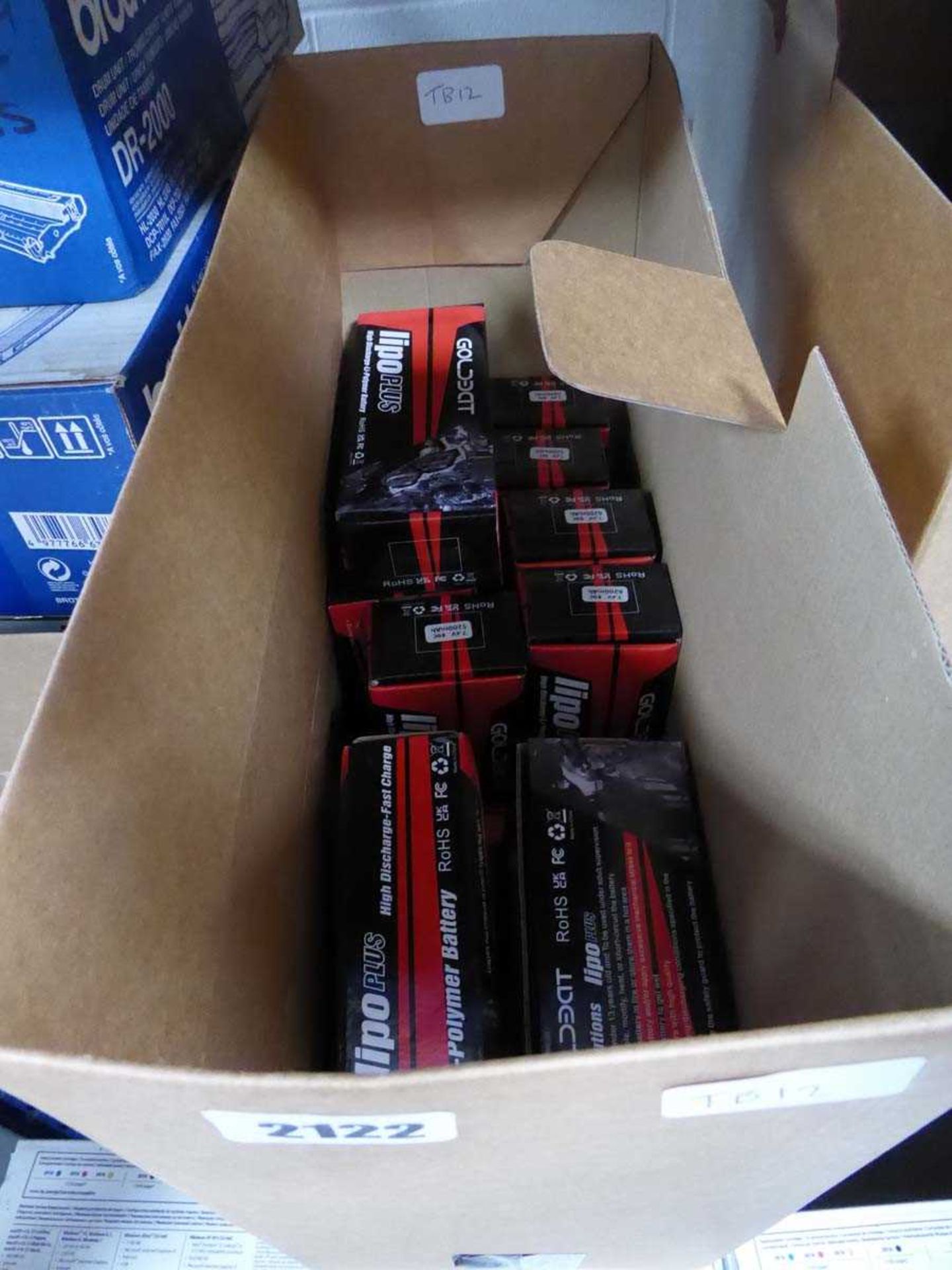 Box of high discharge lithium polymer batteries
