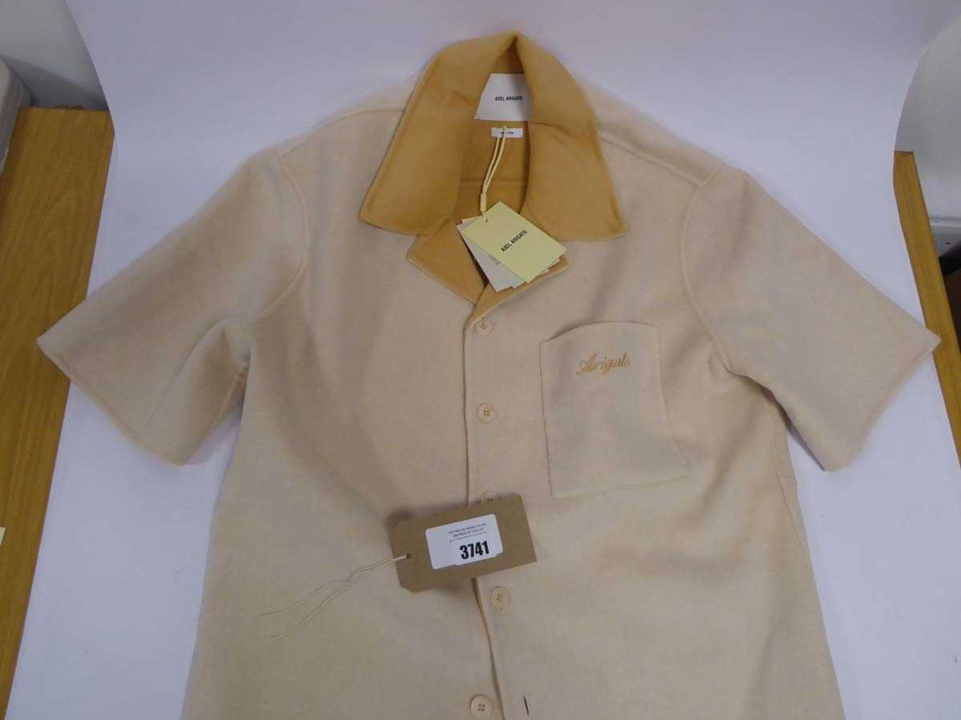 +VAT Axel Arigato holiday shirt in washed beige size small (hanging)