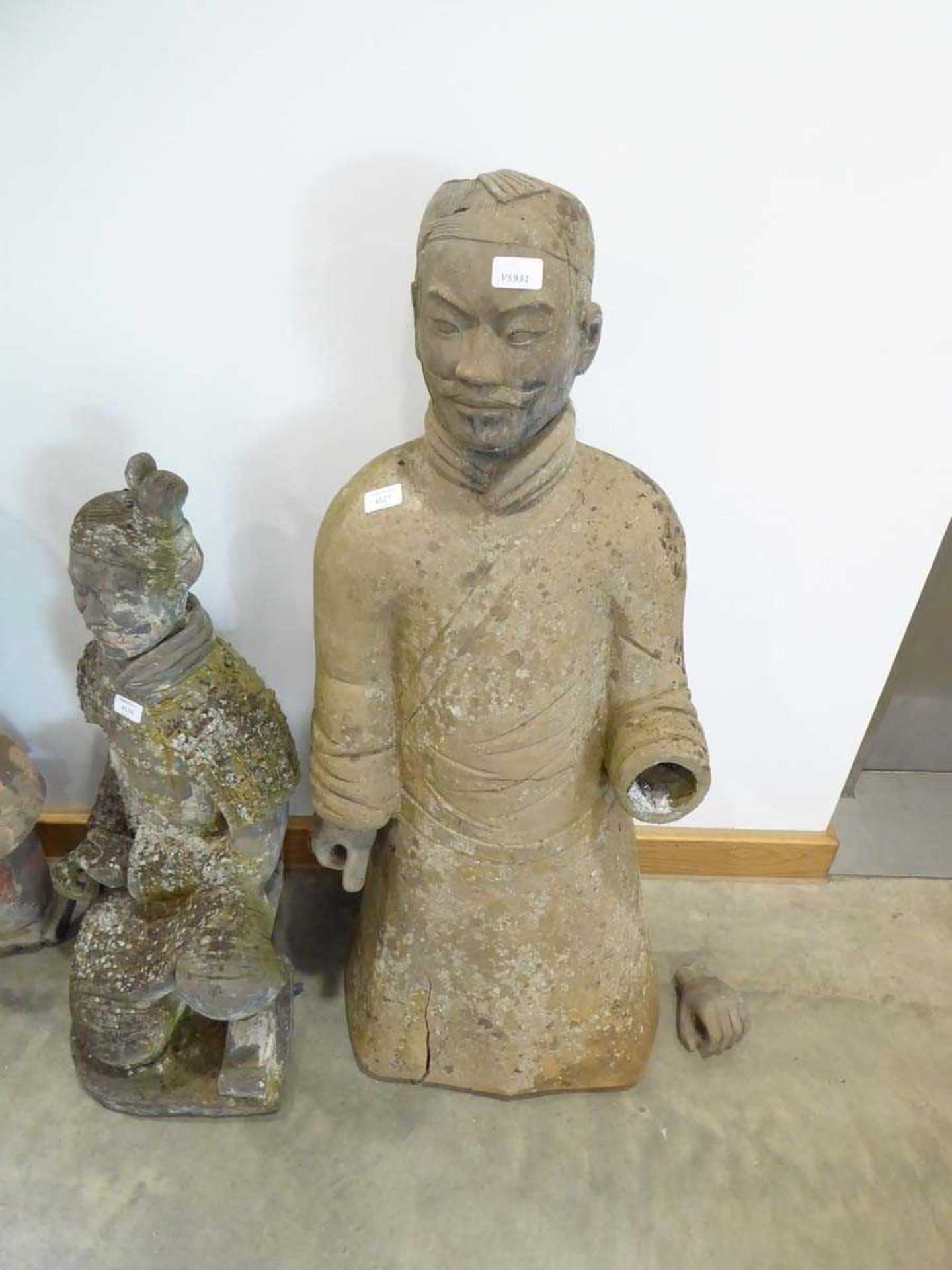 110cm three quarter life-size old reproduction, weathered, terracotta figure