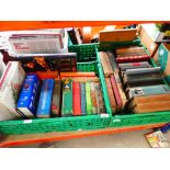 Two boxes containing reference books and novels to include Sir Francis Drake, History of the