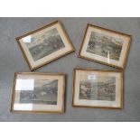 4 framed and glazed hunting prints