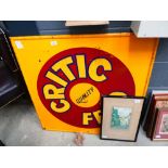 (3) Critic feed painted tin sign