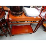 Teak 2 tier wonder wagon tea trolley