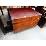 Teak campaign style travelling trunk